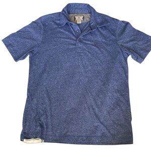 EUC! Volcom Boys Short Sleeve 3 Button Heathered Blue Polo Shirt Size M